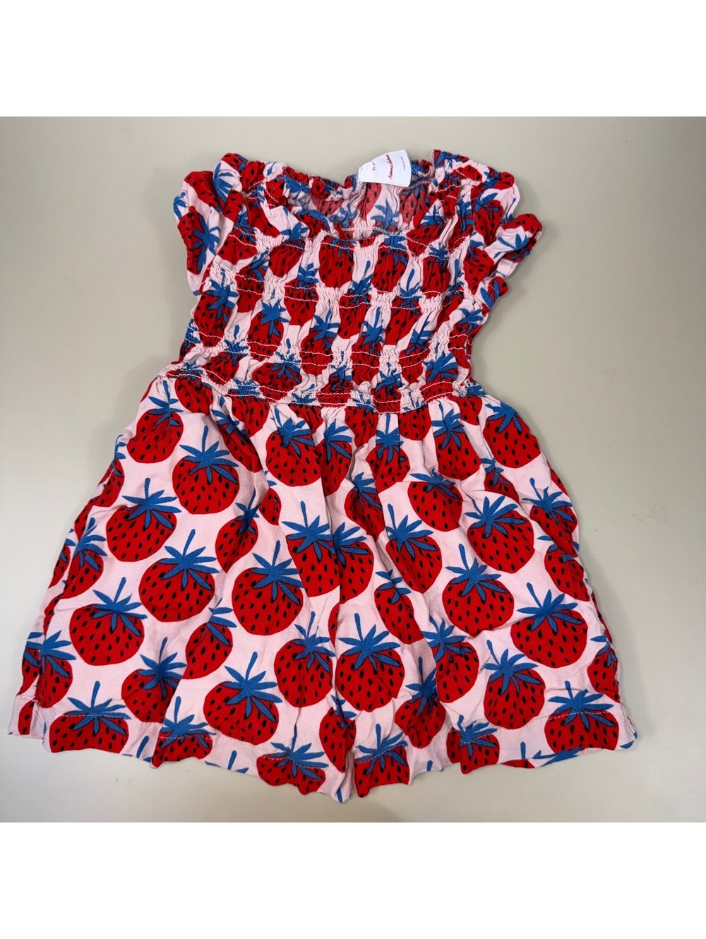 Hanna Andersson Strawberry Smocked Dress 85 2T